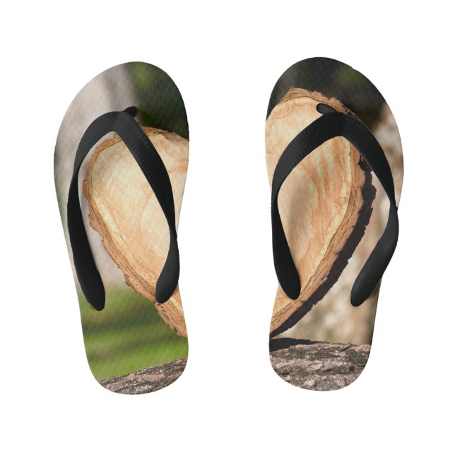 Tongs Enfants cœur en bois (Semelle)