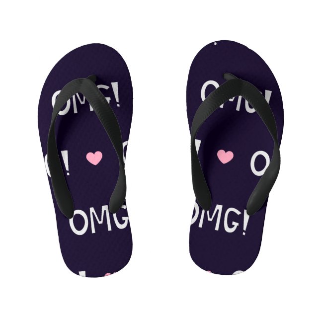 Tongs Enfants Cœurs, texto MDR, motif mignon (Semelle)