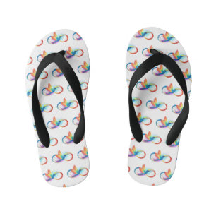 Tongs Enfants Colibri arc-en-ciel avec symbole Infinity
