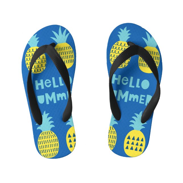 Tongs Enfants Conception de carte Vintage ananas amusante (Semelle)