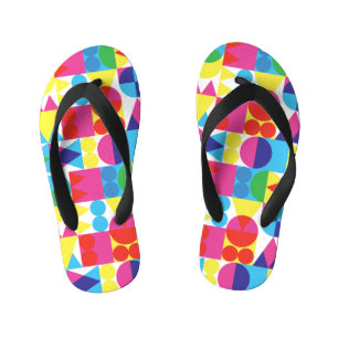 Tongs Enfants Conception motif géométrique Abstraite et colorée.