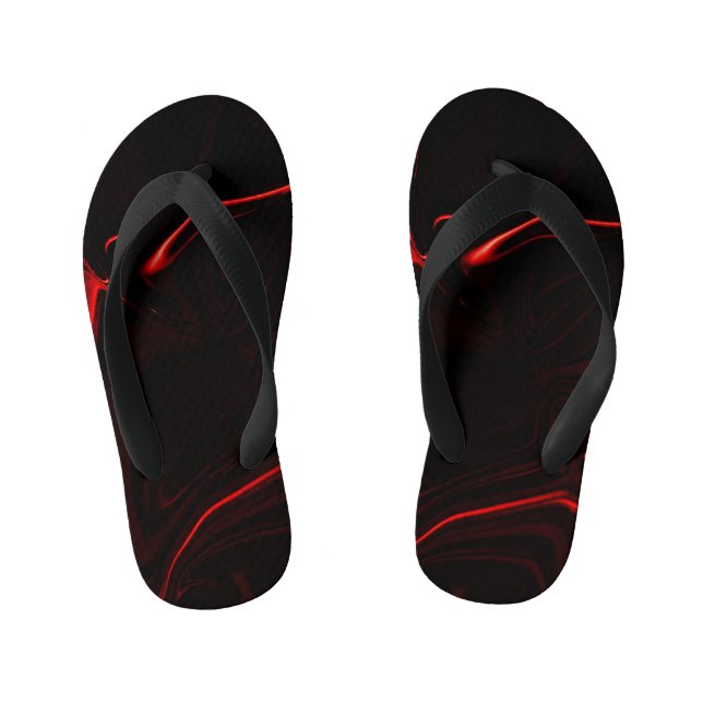 Tongs Enfants Courbes rouges ou ondulations dans les fonds rouge (Semelle)