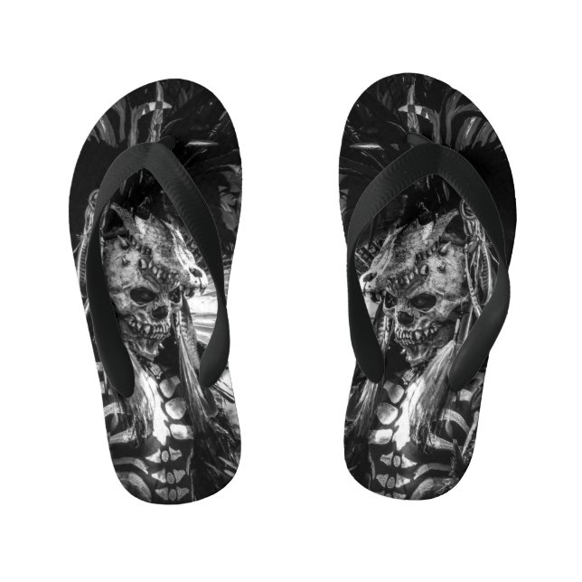 Tongs Enfants Crâne noir et blanc (Semelle)