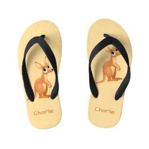 Tongs Enfants Cute Kangaroo nom personnalisé flip flops
