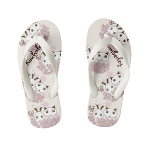 Tongs Enfants Cute Kitten et Bunny Animal amis Fille