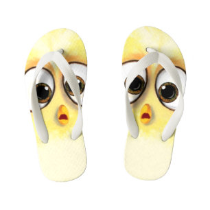 Tongs Enfants Cute Little Yellow Surprised Big Eyes Fun