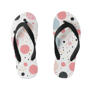 Tongs Enfants Cute polka point spot motif blanc