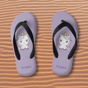 Tongs Enfants Cute Unicorn Purple Kid's Flip Flops