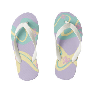 Tongs Enfants Daisy Groove Pastel Rose, Jaune, Violet & Vert
