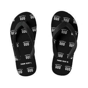 TONGS ENFANTS DÉDIÉ À DIEU TEXTE BLANC PERSONNALISABLE ET ORIGIN