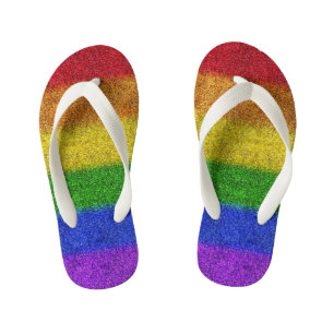 Tongs Enfants Dégradé de la Parties scintillant arc-en-ciel en