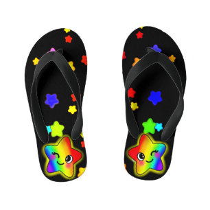 Tongs Enfants Des étoiles arc-en-ciel joliment colorées avec des