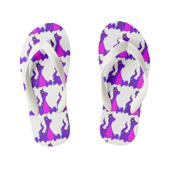 Tongs Enfants Dragon mauve amical (Semelle)