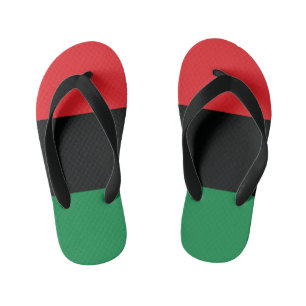 Tongs Enfants Drapeau rouge, noir et vert