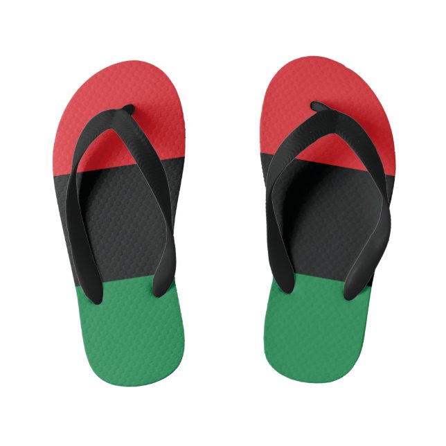Tongs Enfants Drapeau rouge, noir et vert (Semelle)