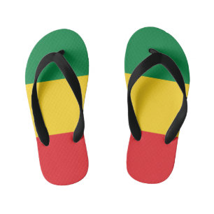 Tongs Enfants Drapeau vert, jaune et rouge