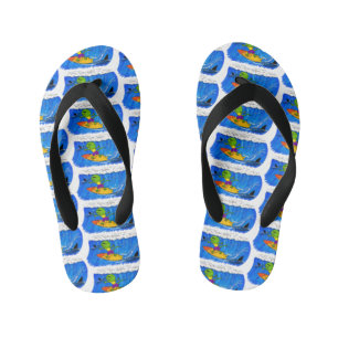 Tongs Enfants Drôle caricature de surf de lézard au cou