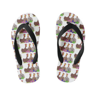 Tongs Enfants Drôle dessin animé de poulets de tricot