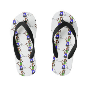 Tongs Enfants Drôle lézard chantant avec bande dessinée de micro