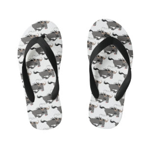 Tongs Enfants Drôle wildebeest tourner dessin animé illustration