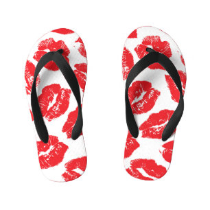Tongs Enfants Empreinte Kiss Lèvres rouges : Vintage sans fil