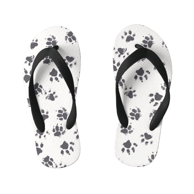 Tongs Enfants Empreintes Paw : Chien Monochrome Sans Seamless. (Semelle)