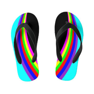 Tongs Enfants Enfants Géométrique Moderne Rayure de Couleur Arc-