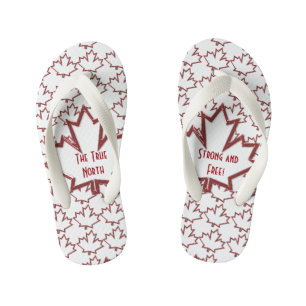 Tongs Enfants Feuilles à feuilles d'érable canadiennes pour enfa
