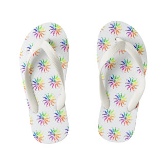 Tongs Enfants Feuilles - Roue de couleur carrelée