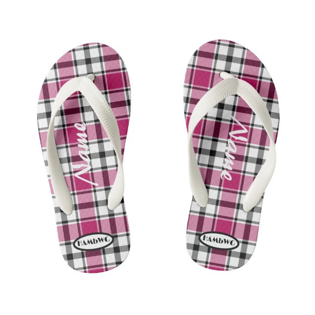 Tongs Enfants Fille Pink Plaid Flip flops HAMbWG (Semelle)