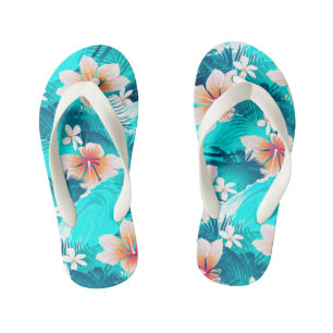 Tongs Enfants Fleurs de ketmie à la plage
