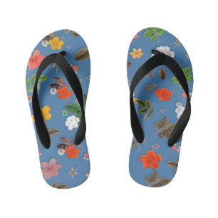 Tongs Enfants Fleurs jaunes et roses blanches 23