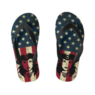 Tongs Enfants Flip Fl du capitaine de pirate américain personnal
