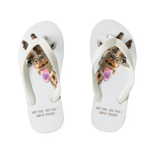 Tongs Enfants Flip Flops drôle avec Giraffe Joueuse - Sourire