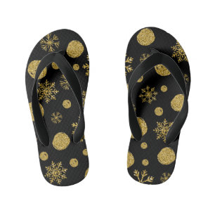 Tongs Enfants Flocons de Neige Dorés 2