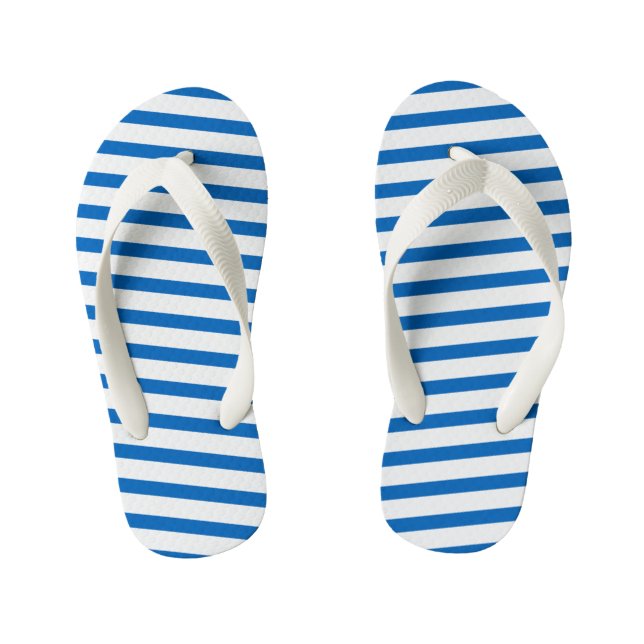 Tongs Enfants Flops-Royal Blue & White Strips (Semelle)