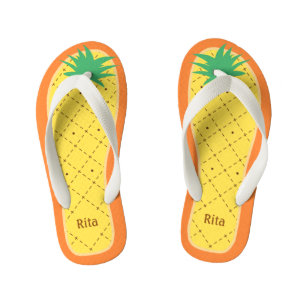 Tongs Enfants Fruit tropical drôle personnalisé d'ananas mignon