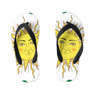 Tongs Enfants Fruits de citron tropicaux, Face Soleil.