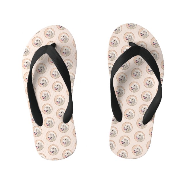 Tongs Enfants Golden Retriever avec Tennis Ball Peinture Chien A (Semelle)