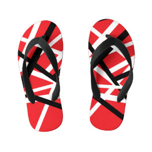 Tongs Enfants Graphisme rouge, noir et blanc