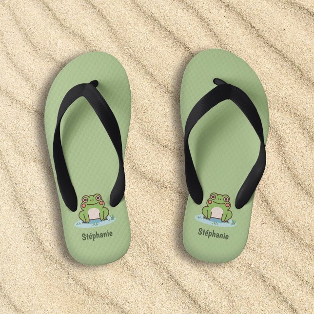 Tongs Enfants Grenouille mûre (Cute Frog Kid's Flip Flops)