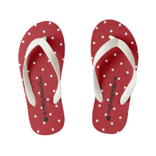 Tongs Enfants HAMbyWG - Flip-Flops - Rouge avec de minuscules po