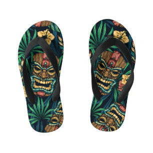Tongs Enfants Hawaï Tiki Masque Motif tropical