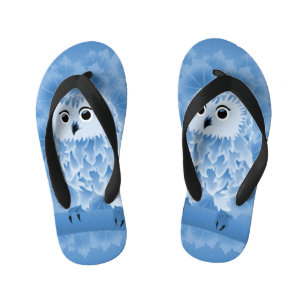 Tongs Enfants Hibou bleu mignon