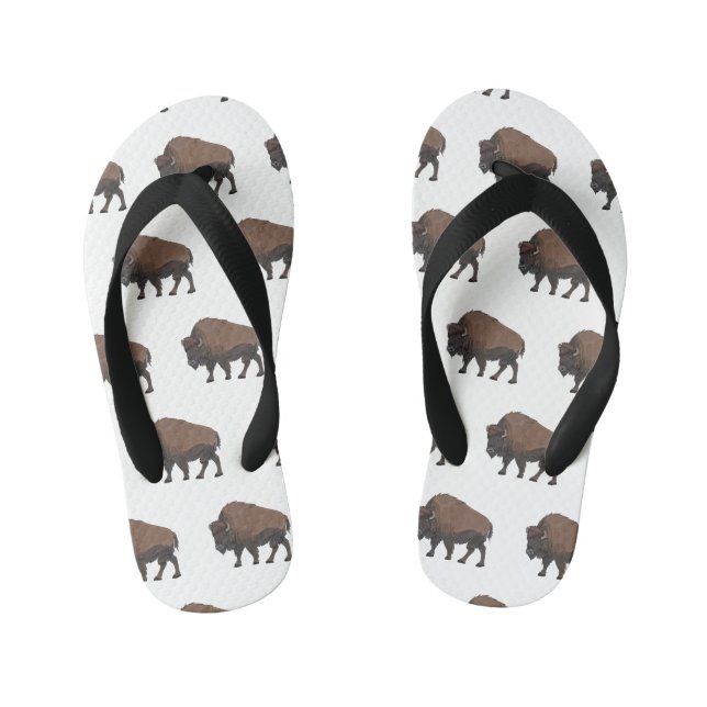 Tongs Enfants Illustration de bison (Semelle)