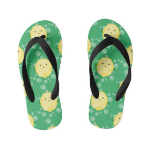 Tongs Enfants Illustration de bulles de caricatures de citron mo