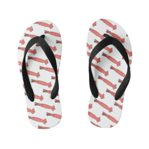 Tongs Enfants Illustration de cartoon de calmar rose heureux