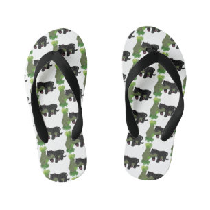 Tongs Enfants Illustration de chat jaguar noir mignon de dessin