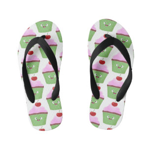 Tongs Enfants Illustration de cupcake de dessin animé mignon et 