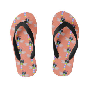 Tongs Enfants Illustration de dessin animé de libellule bleue et